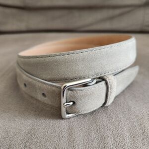 Cole Haan 1" Suede Flat Strap Grey Belt ~SMALL
